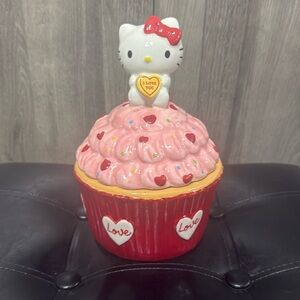 Blue Sky Clayworks Hello Kitty Valentine Pink Cupcake Jar By Heather Goldminc